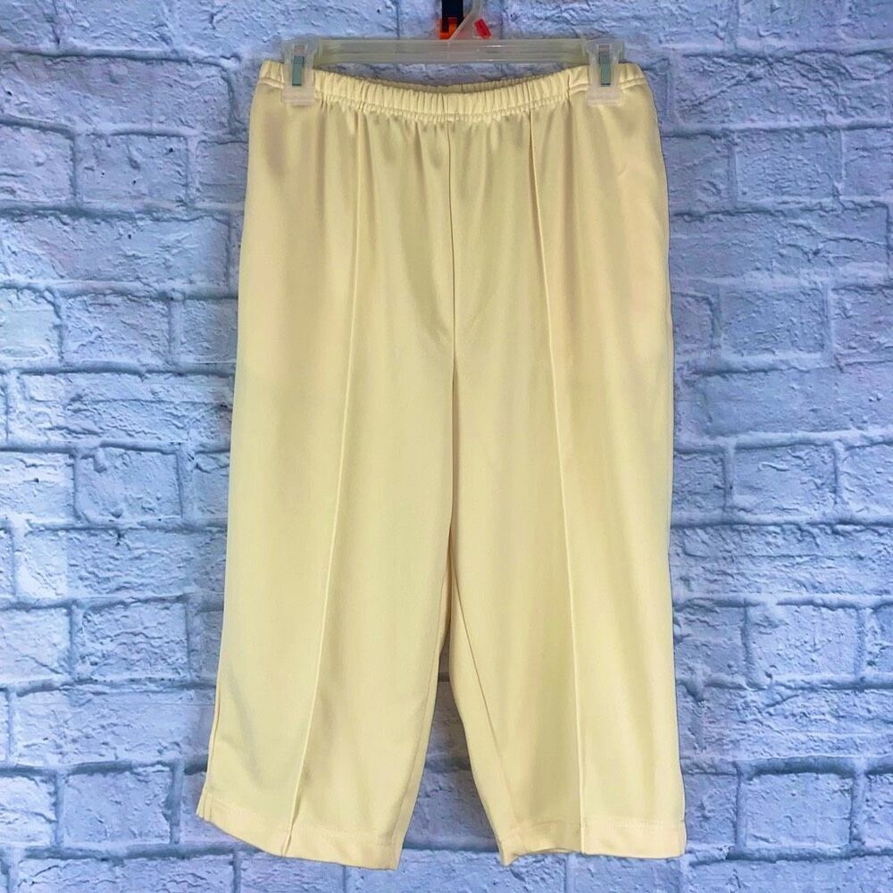 Blair pull on capris w/elastic waistband yellow sz 10 petite
